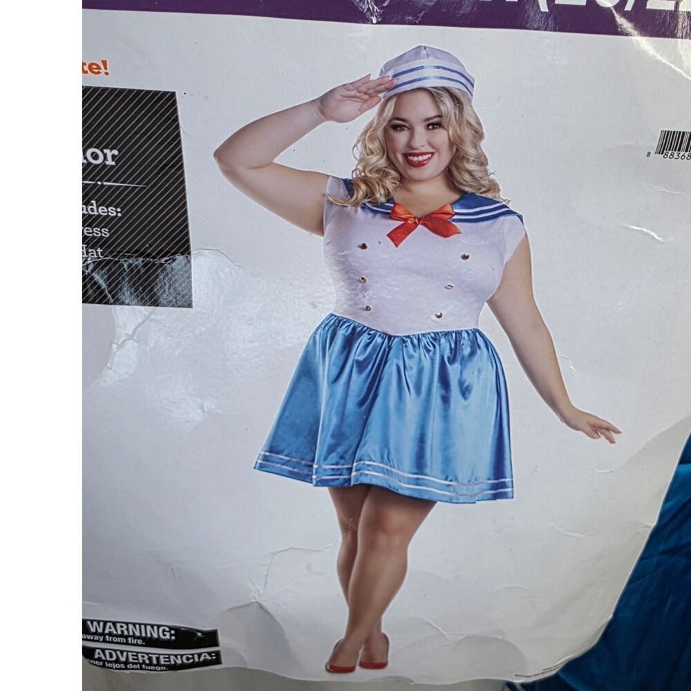 Women's Pin UP Sailor Halloween Costume Dress Hat Nautical  2x 20/22W